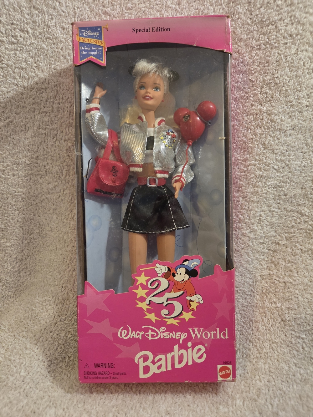 Walt Disney World 25th Anniversary Barbie Doll - Pink & Silver